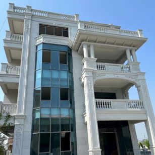 黄冈 白麻花岗岩别墅外墙干挂效果展示