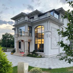 黄冈 白麻花岗岩私人别墅干挂石材豪华定制