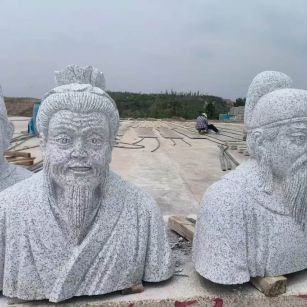 黄冈 白麻花岗岩石材人物立体雕刻