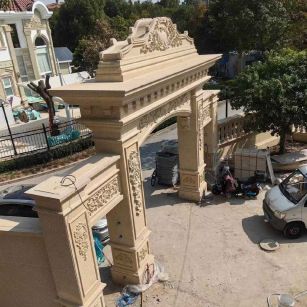 黄冈 黄金麻荔枝面花岗岩别墅门楼