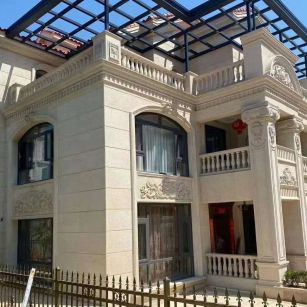 黄冈 黄金麻花岗岩荔枝面别墅外墙干挂