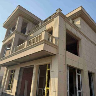 黄冈 黄金麻花岗岩石材荔枝面外墙干挂效果展示