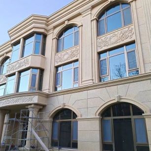 黄冈 黄金麻花岗岩别墅外墙干挂