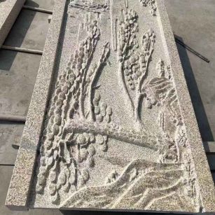 黄冈 黄金麻雕刻板浮雕迎客松