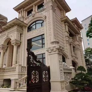 黄冈 黄金麻花岗岩别墅外墙干挂效果展示