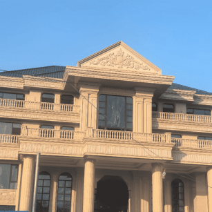 黄冈黄金麻别墅外墙干挂石材效果示例