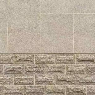 黄冈 黄金麻自然面蘑菇石配荔枝面干挂