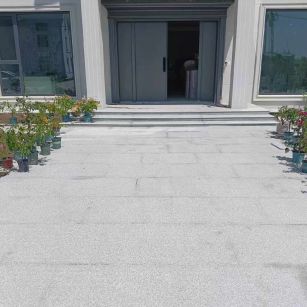 黄冈 芝麻白花岗岩地铺石地面铺装