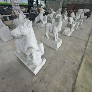 黄冈 芝麻白花岗岩造型立体雕刻——十二生肖