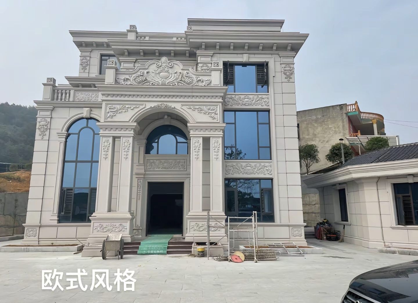 黄冈 白麻花岗岩别墅外墙干挂