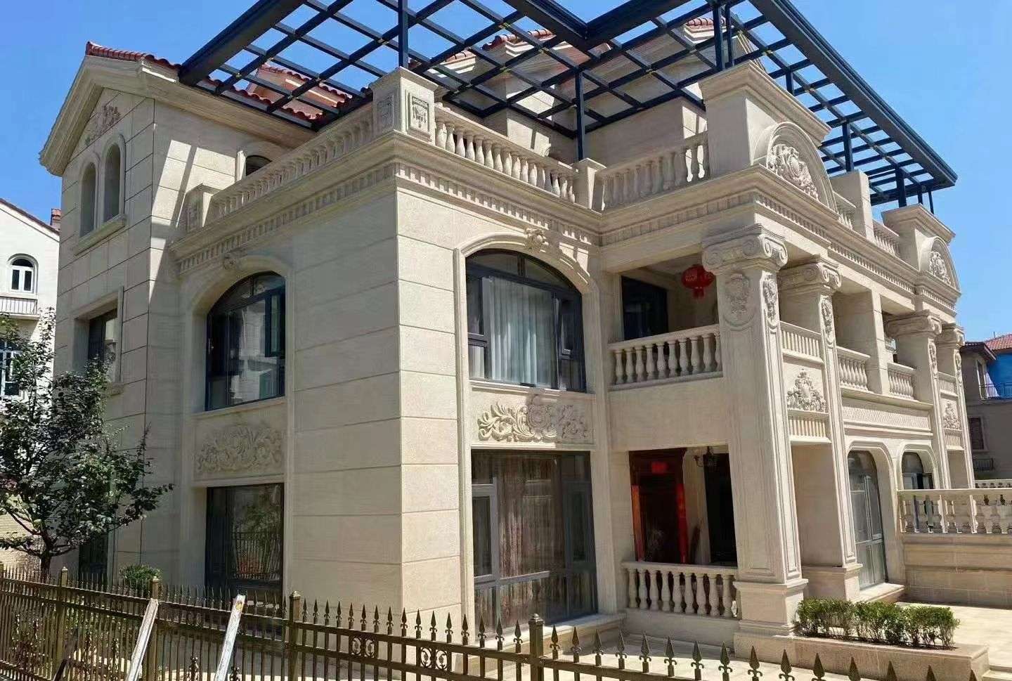 黄冈 黄金麻花岗岩荔枝面别墅外墙干挂