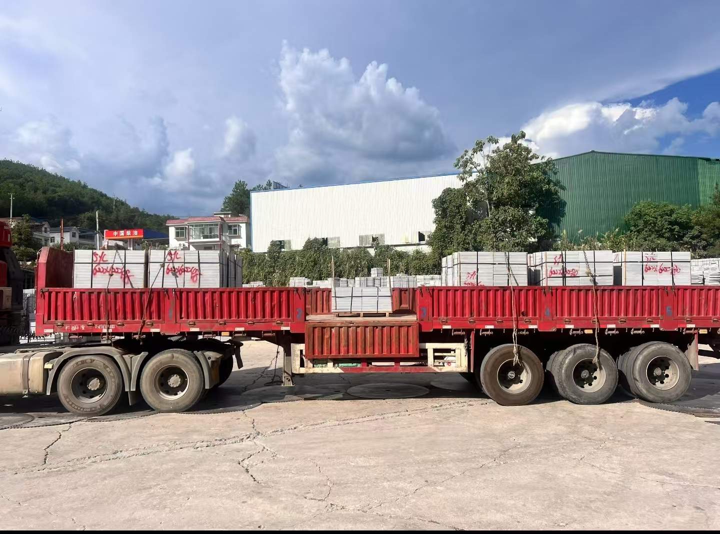 黄冈 芝麻灰花岗岩地铺石出货日常