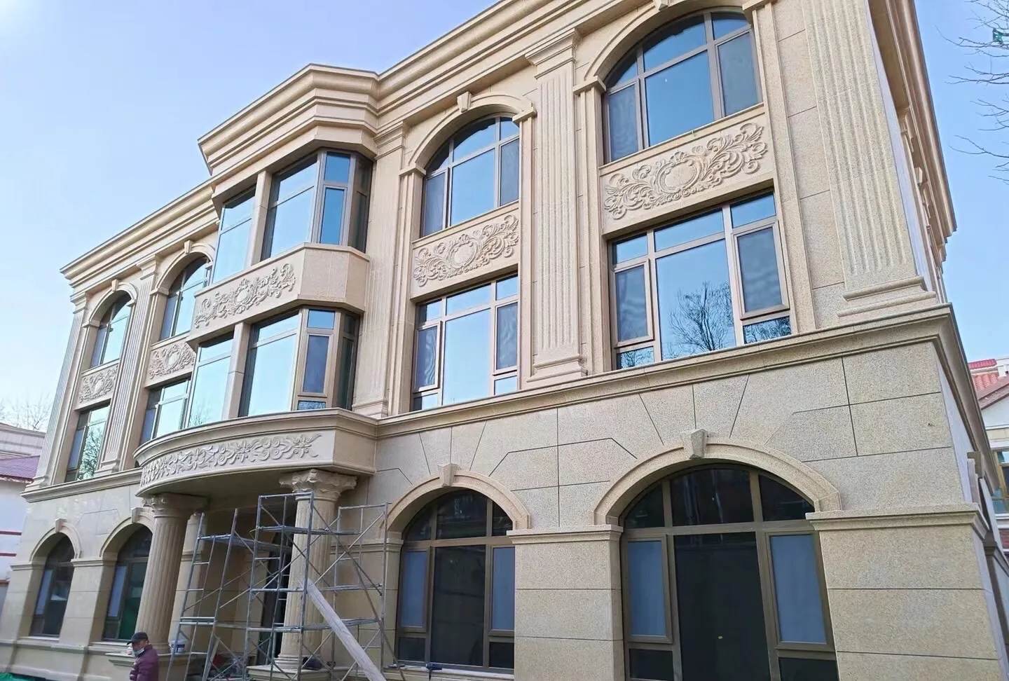 黄冈 黄金麻花岗岩别墅外墙干挂