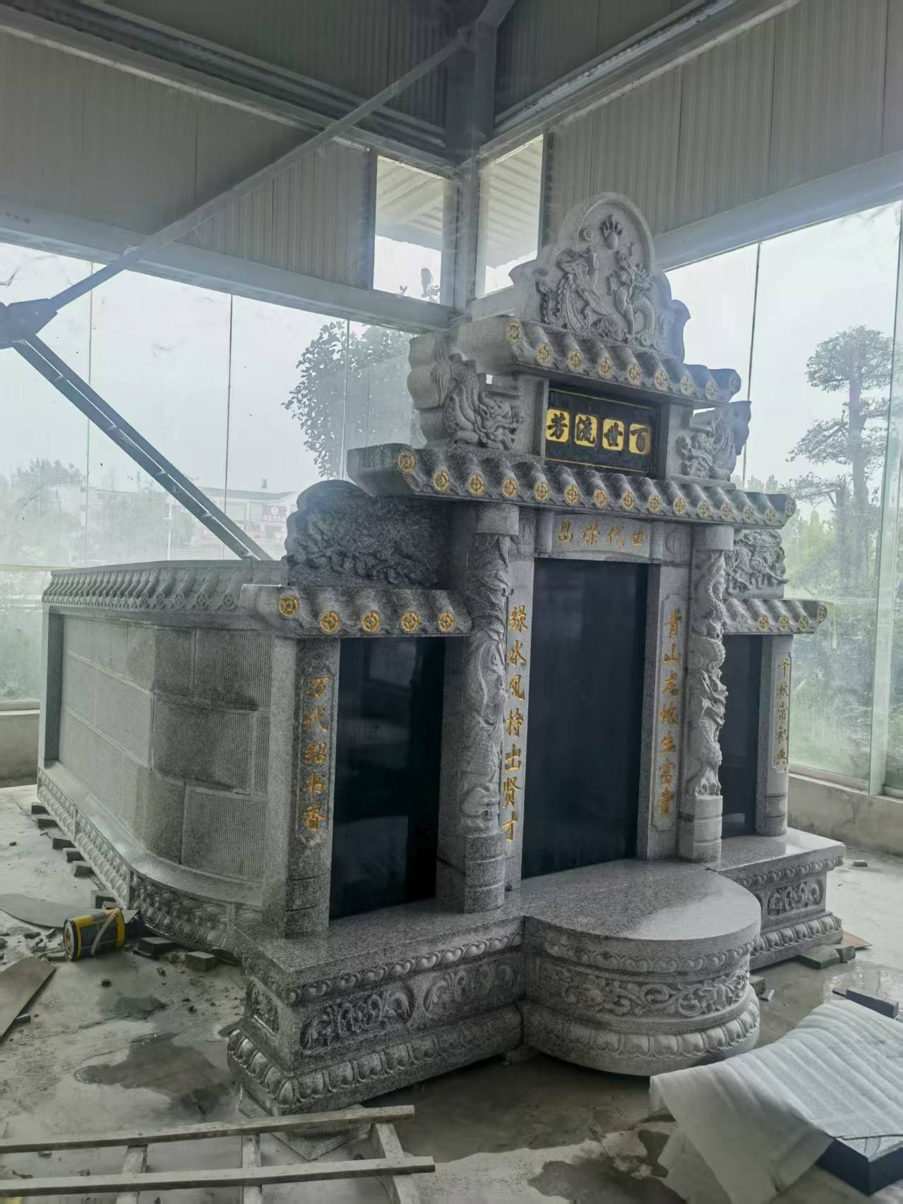 黄冈 芝麻白墓碑效果展示图